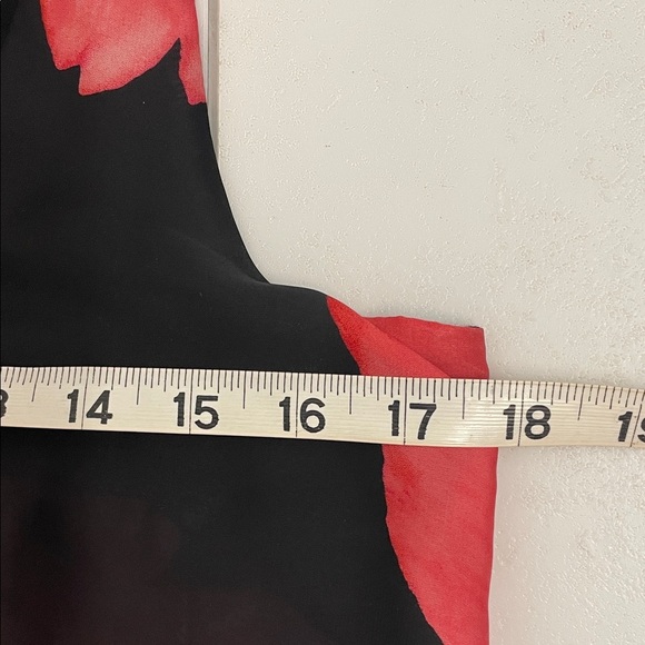 White House Black Market Black & Pink Floral Tank Top with Layered Front Size M - Picture 8 of 10